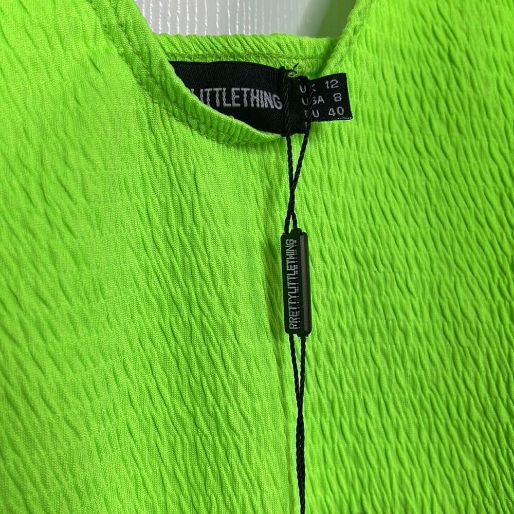 PrettyLittleThing Neon Green One Piece Swimsuit - Picture 3 of 4